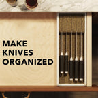 SpaceAid Knife Drawer Organizer Bamboo Insert Dock, Kitchen Steak Knives Holder Organizers Block for Drawer in Storage Organization (Small, White)