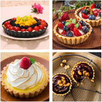 Beasea 4 Inch Mini Quiche Pan Set of 6, Non-Stick Tart Pan with Removable Bottom Round Mini Pie Pans for Oven Baking, Quiche Cheese Cakes