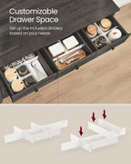 VASAGLE LIRY Collection - Buffet Cabinet, Coffee Bar Cabinet with 3 Drawers, Adjustable Shelves, Sideboard Storage with Cable Holes, Drawer Dividers, Antique Charcoal UBBK371B02V1