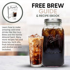 Altura The TUBE+ Cold Brew Coffee Maker and Tea Infuser for Wide Mouth Mason Jars - Stainless Steel Cold Brew Filter Strainer for Iced Coffee, Fruit Water & More - (64oz/2qt)