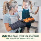 Cuisinart Heritage Kitchen Oven Mitts – Heat-Resistant Kitchen Mitts for Oven with Non-Slip Neoprene Palm, Long Cuff, and Cotton Filling – Durable Oven Gloves for Cooking, Baking, & Grilling