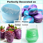 Edible Glitter Spray Set - 3 Color 100% Edible Glitter for Cakes, Cupcakes, Cake Pops, Drinks, Chocolate, Strawberries, Cookies, Food Grade Coloring Glitter, Blue, Purple, Green (5g/Bottle)