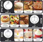 Kitchen in the Box Stand Mixer, 3.5 QT Small Electric Kitchen Mixer, 10-Speed Portable Lightweight Food Mixer with Stainless Steel Bowl, Egg Whisk, Dough Hook, Beater (Black)