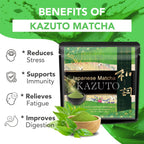 Kazuto Matcha Organic For latte And Cooking – Authentic Japanese First Harvest Culinary Grade Matcha Green Tea Powder from Shizuoka Antioxidants Unsweetned