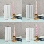 8 Pack Spiral Candle Mold Pillar Candle Cylinder Molds - 8 Style - Resin Casting Silicone Molds for Home Decor & Candle Making Wave Spiral Mold