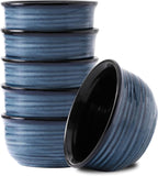 Hasense Cereal Bowls Set of 6, 20 Ounce Ceramic Soup Bowls Set for Kitchen, Suit for Cereal Soup Rice Pasta Salad Oatmeal,Dishwasher Microwave Safe, Navy Blue