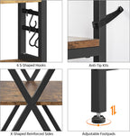 Yaheetech 6-Tier Kitchen Bakers Rack, 31.5 Inch Coffee Bar Table, Farmhouse Microwave Oven Stand Cabinet for Small Spaces, Corner Organizer Storage Shelf for Spices and Pots Rustic Brown