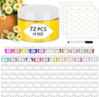 72 Pcs Plastic Jars, 4 OZ Plastic Jars with White Lids Round Clear Storage Containers Jar Leak Proof Slime Containers with Lids for Travel Refillable Slime Storage Jar for Beauty Product