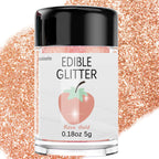 Rose Gold Edible Glitter for Cakes Drinks - Colaele 5 grams Food Grade Luster Dust Glimmer Powder Metallic Fancy Food Decorating Sprinkle Brew Glitter Dust Decorations Beverage Candy Dessert, Vegan