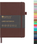 &And Per Se Lined Journal Notebook, 160 Pages, A5 5.7 x 8 inches College Ruled Thick Paper Notebook Journals for Writing, Hardcover Notebooks for Women Men Office School (1 Pack, Chocolate)