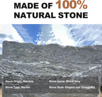 Koville African Natural Marble Cutting Board for Kitchen, 11inch Round Hand Crafted Marble Slab for Cheese, Charcuterie, Pastry Board - Wedding Gift, House Warming Gift(Rhino Grey)