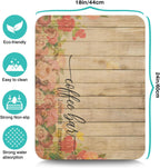 Rubber Dish Drying Mat for Kitchen Counter Large Coffee Bar Washable Quick Home Coffee Pad Fit Under Sink,Bar,Utensils or Stemware (24x18in)