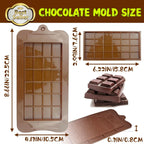 Break-Apart Chocolate Molds, Non-Stick Silicone Chocolate Bar Mold, Food Grade Candy Bar Mold, Perfect for Energy Bar, Cocoa Mini Bar - 4 Pack