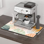 Rnivvi Coffee Mat, 12" x 19" Cute Boho Theme Coffee Bar Mats for Espresso Machine Station Accessories and Organizer, Hide Stain Rubber Backed Absorbent Dish Drying Pad for Kitchen Counter, Tropical