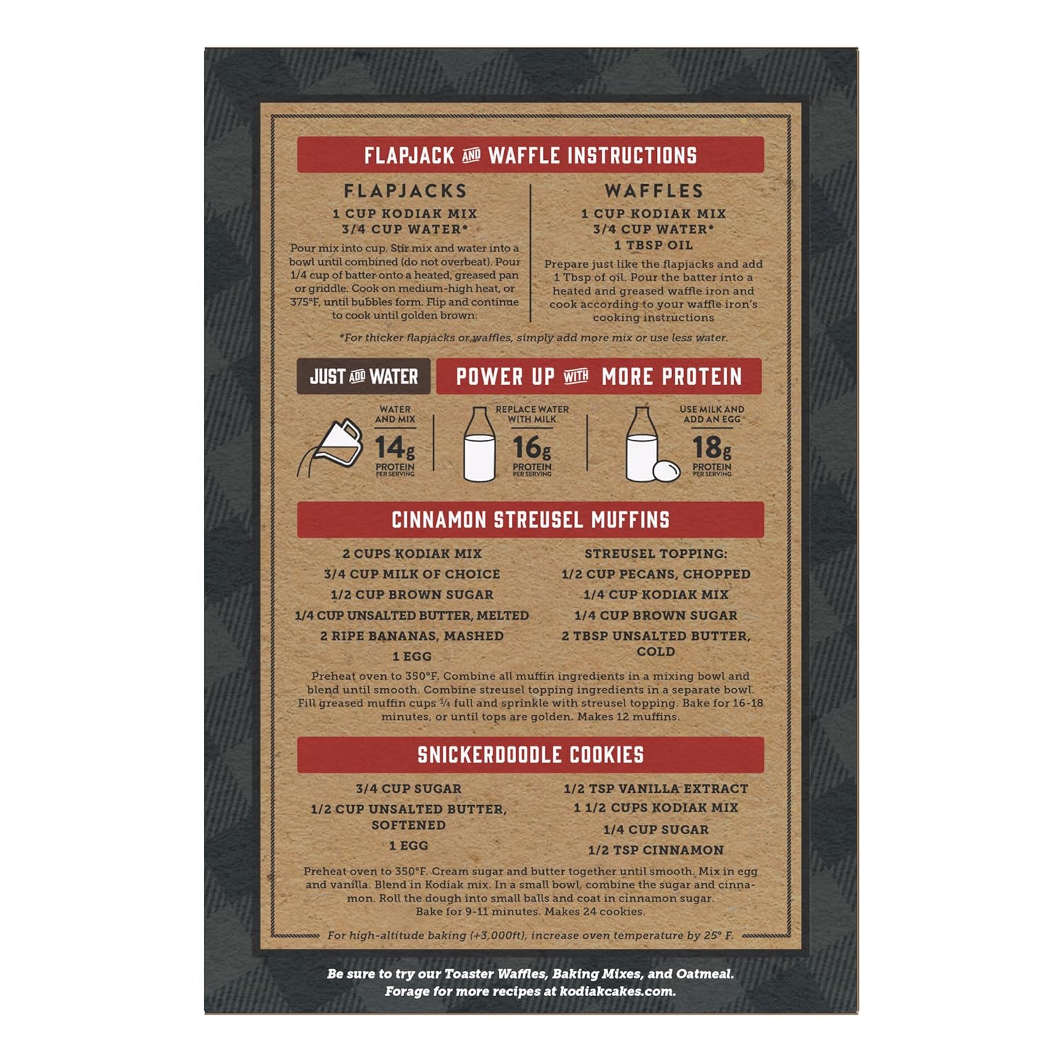 Kodiak Cakes Protein Pancake Power Cakes, Flapjack and Waffle Mix, Cinnamon Oat, 20 Ounce (Pack of 6) (10705599012683)