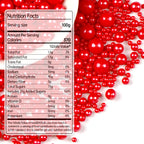 Red Pearl Sugar Sprinkles for Cake Decorating, Mix Size, Edible Candy Pearls Cupcake Toppers, Baking Edible Cake Decorations for Kid's Birthday Christmas Wedding Party, 150g/5.29oz