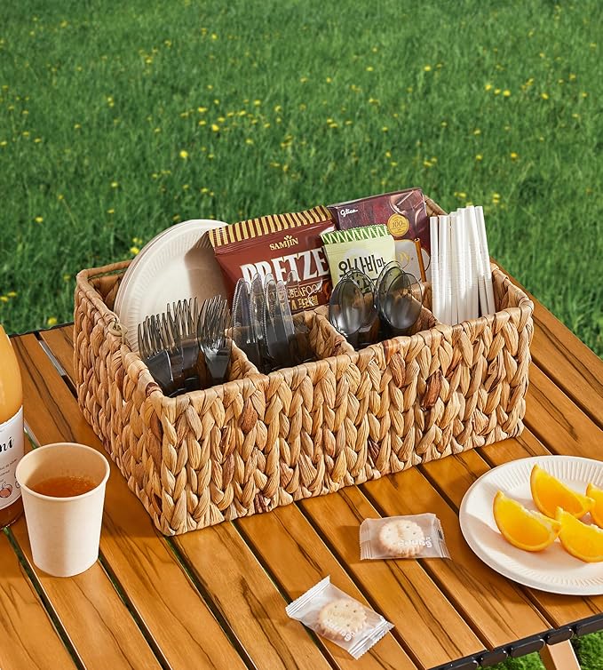 Utensil Caddy, Utensil Basket for Table,Napkin and Utensil Holder, Silverware Caddy, Cutlery Holder, Utensil Holder for Party, Picnic Caddy for Plates and Utensils…