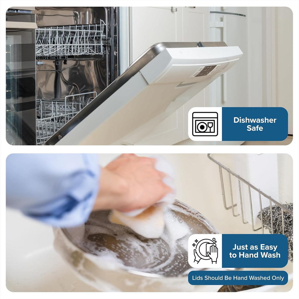 Viking Mixing Bowls Set, 10 Piece Stainless Steel Kitchen Cookware, Non-Slip Silicone Base, Includes Tight Fit Lids, Dishwasher Safe, Teal