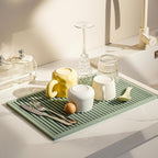 2 Pack Bar Mat, Home Bar Tool Drying Mats, Bar Accessories for The Home Bar Set 18''x12''（Green） for Bars, Outdoor Camping, Bar for Home