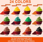 Food Coloring Powder - 24 Vibrant Colors Powder Food Coloring, Flavorless High Concentrated Food Dye for Icing, Cake Decorating, Baking, Cookies, Frosting, Slime - 2g/bottle