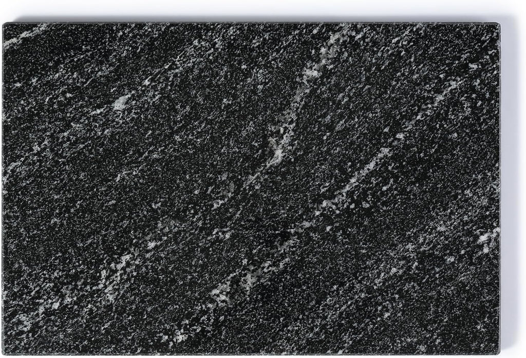 Koville Natural Black Marble Cutting Board for Kitchen Counter, 12" x 8" Real Stone Slab Marble Cheese Board for Home Decor, Granite Pastry Boards Granite Cutting Boards Bathroom Tray Candle Plate