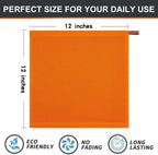 Kitinjoy 100% Cotton Kitchen Dish Cloths, 12 Pack Waffle Weave Ultra Soft Absorbent Dish Towels for Drying Dishes Quick Drying Kitchen Towels Dish Rags, 12 X 12Inch, Orange