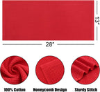 Kitinjoy 100% Cotton Waffle Weave Kitchen Towels, 4-Pack Super Soft and Absorbent Dish Towels for Drying Dishes, Kitchen Hand Towels, 13 in x 28 in, Red