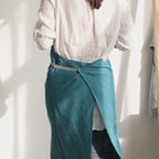 HANEE Kitchen Apron for Women & Men (9 Colors) Linen Cooking Aprons with pocket