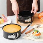 4 Pcs 7 Inch Non Stick Springform Pan with Removable Bottom Carbon Steel Cheesecake Pan Round Springform Cake Mold with Stainless Steel Spring Buckles for Baking Kitchens Restaurant