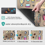 Fun Coffee Machine Mat-Espresso Tray for Coffee Bar Under Coffee Pot Mat, Coffee Maker Mat for Countertop, Dish Drying Mat, Coffee Mat, Absorbent Mat, Kitchen Counter Drying Pad