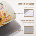 Fall Pumpkin Dish Drying Mat Autumn Maple Leaves Harvest Large Kitchen Mats Dish Drying Pad Absorbent Dish Dryer Mat for Kitchen Countertops Microfiber Drainer Pad Dish Drying Mats (18x24 in)