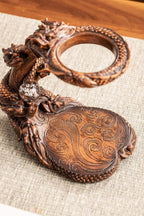 Glass Teapot Set with Infuser Semi Automatic Dragon Tea Set (Walnut teapot)