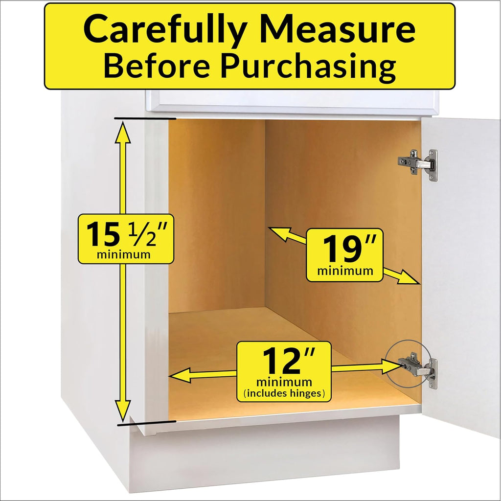 LYNK PROFESSIONAL® SELECT™ Pull Out Under Sink Kitchen Cabinet Organizer - 11.5 in. x 18 inch deep Drawer - Sliding Shelf Organizer and Undersink Storage Shelves - Lifetime Ltd. Warranty – Chrome