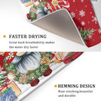 Christmas Gnome Dish Drying Mats for Kitchen Counter Christmas Gnomes Snowflakes Absorbent Microfiber Dishes Drying Pad Xmas Kitchen Drying Mat Drying Rack Mat Kitchen Accessories 16"x18"