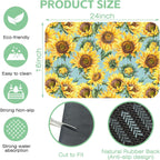Dish Drying Mat Watercolor Rustic Sunflower Dish Drying Pad,16"X24" Bsorbent Coffee Mat for Sink Dishes or Under Rack Kitchen Counter Accessories Absorbent Hide Stain Rubber Backed Drying Mat
