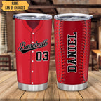 Hyturtle Personalized Baseball Tumbler Baseball Players Design Stainless Steel Double Walled Vacuum Insulated Tumblers 20oz30oz Coffee Travel Mug Cup Christmas Gift For Men Boys Friends Dad Sports Fan