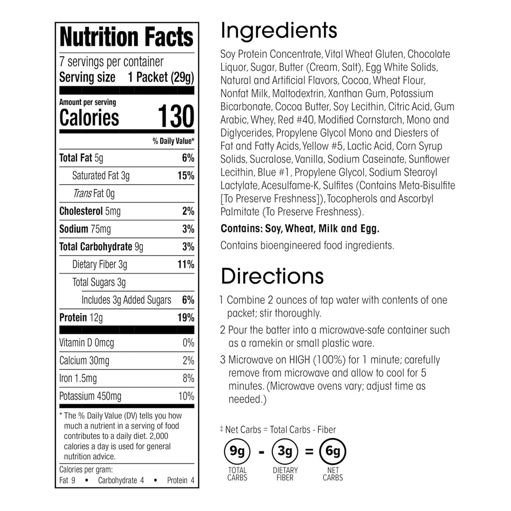 WonderSlim Protein Cake Mix, Double Chocolate, 12g Protein, Low Carb (7ct)