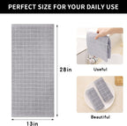 Homaxy 100% Cotton Terry Kitchen Towels(Light Grey, 13 x 28 inches), Checkered Designed, Soft and Super Absorbent Dish Towels, 6 Pack