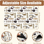 Coffee Cute Doodle Dish Drying Mat for Kitchen Counter Coffee Mat Hide Stain Absorbent Rubber Backed Drying Rack Pad Espresso Machine Cafe Table Accessories 15.7 x 23.6 Inch