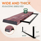 24" Acacia Live Edge Floating Shelves Set of 2 - Wall Mounted Wooden Shelf for Stylish Home Décor - Cherry Color 24x7.5x1.5 Inches