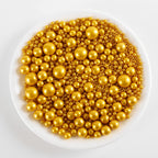 Kasvan Gold Pearl Sugar Sprinkles - Edible Candy Pearls 130g/4.58 Oz, Mix Size, Baking Cake Decorations, Ice Cream Toppings and Cookie Decorating, Wedding Party Chirstmas Supplies