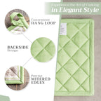 Maison d' Hermine Pot Holders Set 100% Cotton Heat Resistant Potholders 8" x 8" Hot Pads with Loop BBQ, Cooking, Baking, Grilling, Kitchen, Handling Hot Pans (Pack of 2, Christmas Dew)