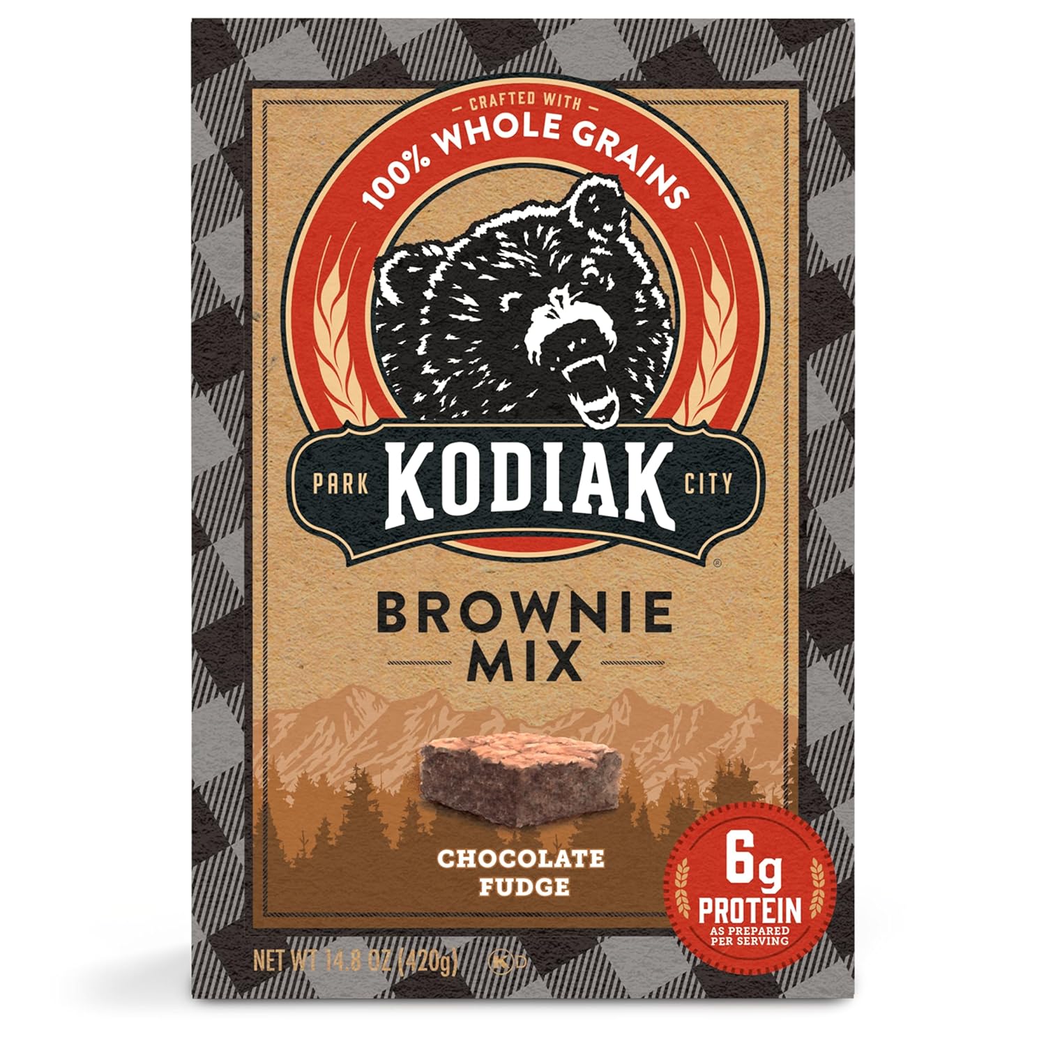 Kodiak Cakes Chocolate Fudge Brownie Mix, 14.8 Ounce Boxes (Pack of 6)