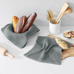 Kitinjoy 100% Cotton Kitchen Dish Cloths (12 X 12 Inches, Grey),6 Pack Waffle Weave Ultra Soft Absorbent Dish Towels for Drying Dishes Quick Drying Kitchen Towels Dish Rags