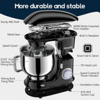 HOWORK 8.5QT Stand Mixer, 660W 6+P Speed Tilt-Head, Electric Kitchen Mixer With Dishwasher-Safe Dough Hook, Beater, Wire Whip & Pouring Shield (8.5 QT, Black)