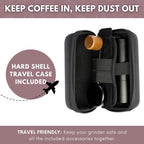 Manual Coffee Grinder | Coffee Gift Set | 6 Star Conical Burr Coffee Grinder with Adjustable Settings | Coffee Bean Grinder with Travel Case | Portable Hand Coffee Grinder