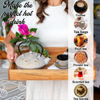 7PC Japanese Tea Set. "Sand Color" Cast Iron Tea Pot with 2 Tea Cups, 2 Saucers, Tea Infuser and Teapot Trivet. Ceremonial Matcha Accessories