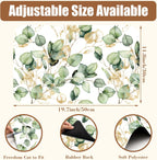Gold and Green Eucalyptus Leaf Dish Drying Mat for Kitchen Counter Coffee Bar Mat Hide Stain Absorbent Rubber Backed Coffee Mat Coffee Maker Espresso Machine Coffee Bar Accessories 11.8 x 19.7 Inch