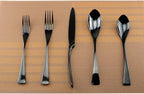 Mirror Polishing Black 18/10 Stainless Steel, 20-Piece Flatware Silverware Set Service for 4 Stainless Steel Cutlery Include Knife Fork Spoon Dishwasher Safe