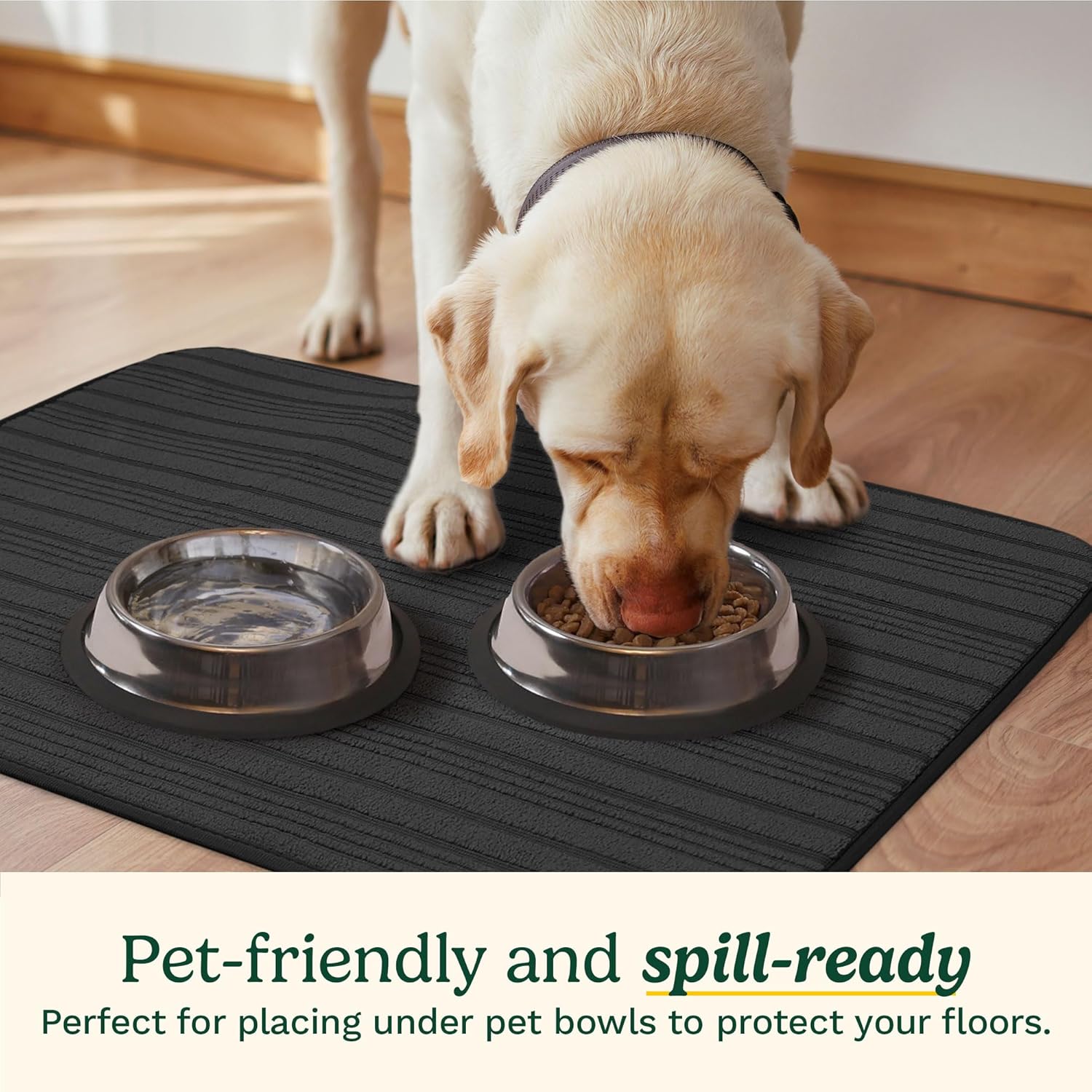 Cuisinart Dish Drying Mats for Kitchen Counter - (2) 18" x 24" Ultra Absorbent Dish Drying Mat XL - Foldable, Machine Washable, Fast Drying Dish Mat (Horizontal Stripes)